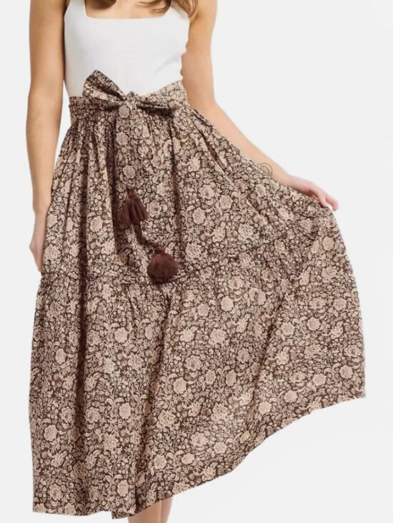 Mille Dresses & Skirts - Mille Francois Skirt in Cocoa Floral Size Medium